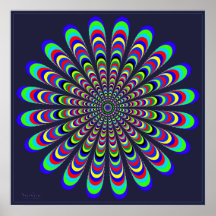 Optisk illusion för blommapropeller affisch