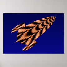Optisk illusion för fartfylldt raket posters