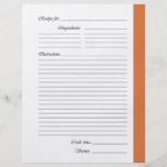 Orange 2 sid receptsidor flygblad designs