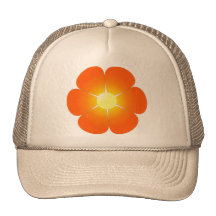 Orange 70-talblomma trucker keps
