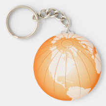 Orange Amerika jordklot Nyckel Ring