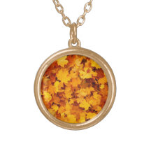 Orange and Yellow Fall Leaves Necklace