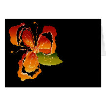 orange blomma hälsnings kort
