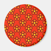 Orange blommor magnet för kylskåp