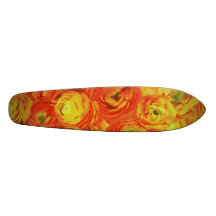 Orange blommor skateboard decks