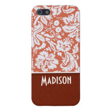 Orange damast; Gulligt iPhone 5 Cases
