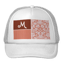 Orange damastast mönster baseball hat