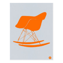 Orange Eames stol Vykort