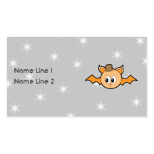 Orange fladdermöss på grå Starry bakgrund Visit Kort