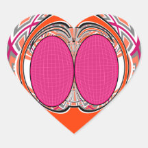 Orange för rosor design superfly hjärtformade klistermärken