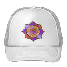 Orange för violet för lotusblomma för Blume des Le Trucker Keps