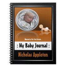 Orange fotoreflexion - min babyjournal antecknings böcker