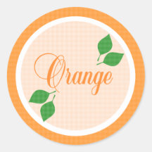 Orange fruktetikettklistermärke