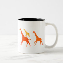 Orange giraff kaffe mugg