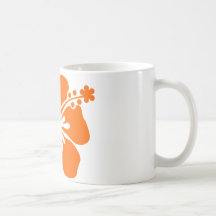 Orange hibiskusblomma kaffe muggar