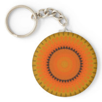 Orange Kaleidoscope Keychain Nyckel Ring