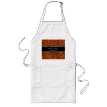 Orange leopard print wedding favors apron