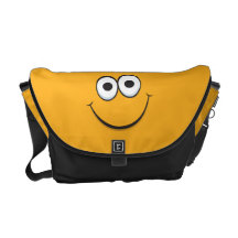 Orange lycklig tecknadsmiley facemessenger bag