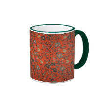 orange mugg för blom- tryck