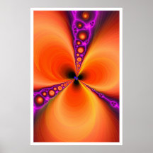 orange och purpurfärgad fractal #2 print