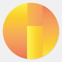 Orange och röd abstrakt för gult, rund klistermärke