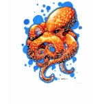 orange octopus - t shirts