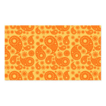 Orange Paisley. Visitkort Mallar