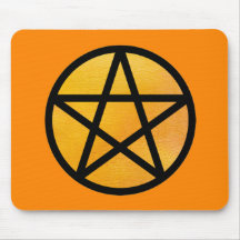 Orange Pentacle Mousepad