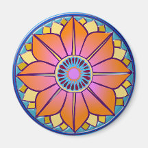 orange&pinkmandala magneter