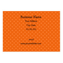 Orange polka dots business card template