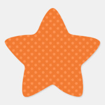 Orange polka dots star sticker