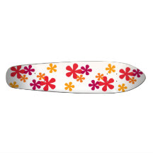 Orange Retro blommaSkateboard
