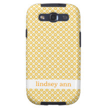Orange Retro fodral för blommamönsterSamsung galax Galaxy S3 Fodral