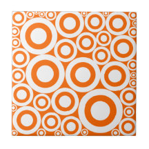 Orange Retro ringar Kakel