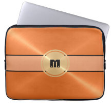 Orange skina rostfritt stålmetall och guld knäppas laptop datorfodral