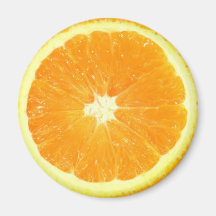 Orange skiva magnet för kylskåp