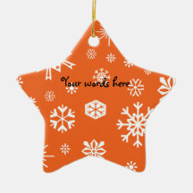 Orange snöflingormönster julgransdekorationer