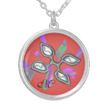 Orange spjutspetsMonogramhalsband