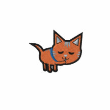 Orange tabby katt broderad luv tröja