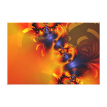 Orangen synar Aglow - guld- & Violetfröjd Sträckta Canvas Tryck