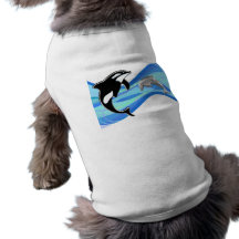 Orca och delfin i vågar t-shirt för husdjur