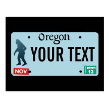 OregonSasquatch registreringsskylt Vykort