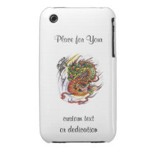 Orientalisk drake för kallt tecknadtatueringsymbol iPhone 3 Case-Mate fodraler