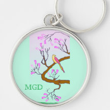 Orientalisk körsbärsröd keychain för blommarträdmo nyckel ringar
