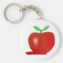 original- teckningäpple nyckelringar