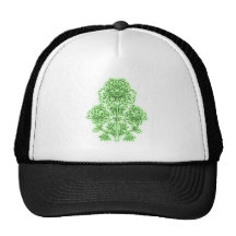 Ornament floral trucker cap