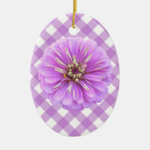 Ornament - Lilac Zinnia on Lattice
