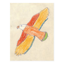 Örnillustration Vykort