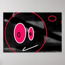 Oroad/ängslig look för Cartoony tecknadansikte Affischer