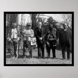 Osage indier och president Coolidge 1925 Affisch